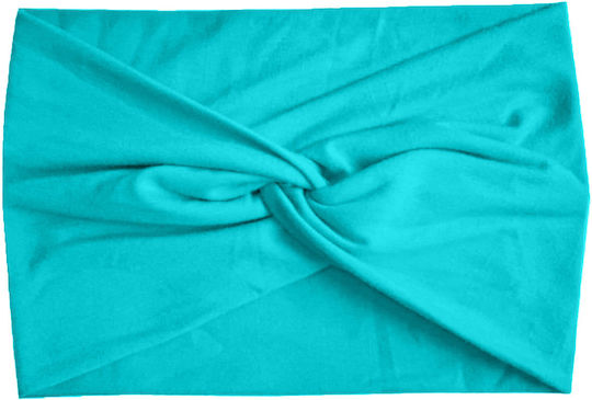 Avizar Crossed Headband Hair In Soft Cotton Refined Solid Turquoise Turquoise