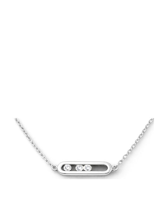 Eluna Necklace From Silver With Zircon