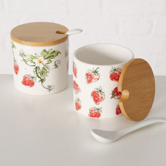 Boltze Set Of Red Bamboo Lunch Boxes 7.5x8cm 2 Pieces