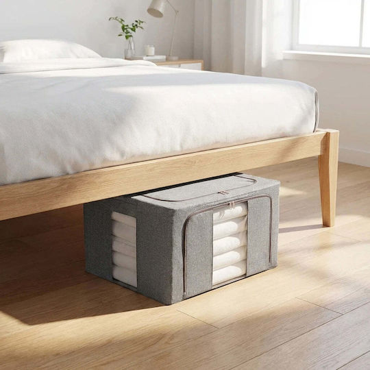 Wallex Fabric Clothing Storage Case for Clothes / Blanket/Duvet / Suit / Coat / Shoes / Ties / Dresses / Underwear / Socks / Knitwear / Shirt / Belts / Bags in Gray Colour 60x42x32cm