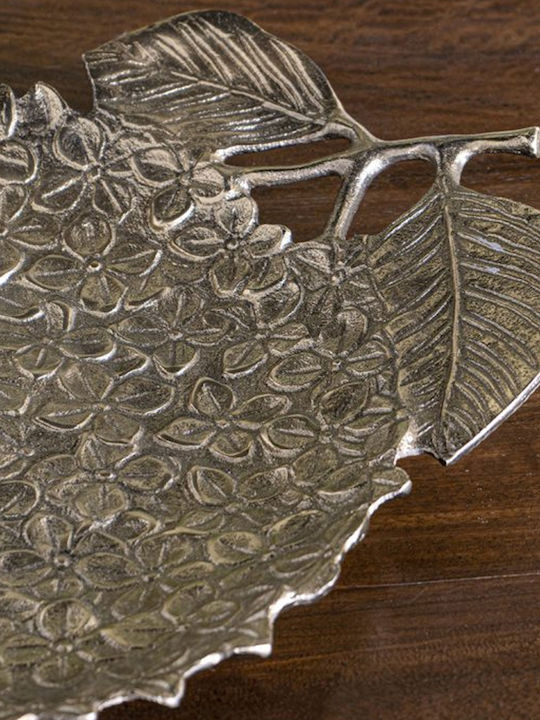 Artekko Decorative Metal Platter Gold 39.4x33x5.1cm