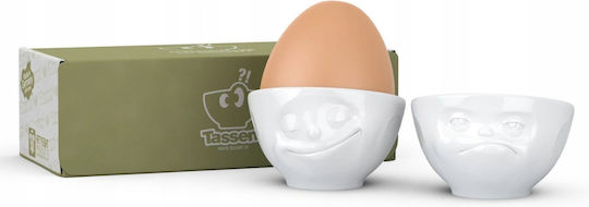 Eierbecher aus Porzellan Weiß 2 Stück