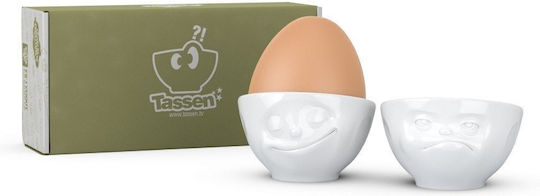 Eierbecher aus Porzellan Weiß 2 Stück