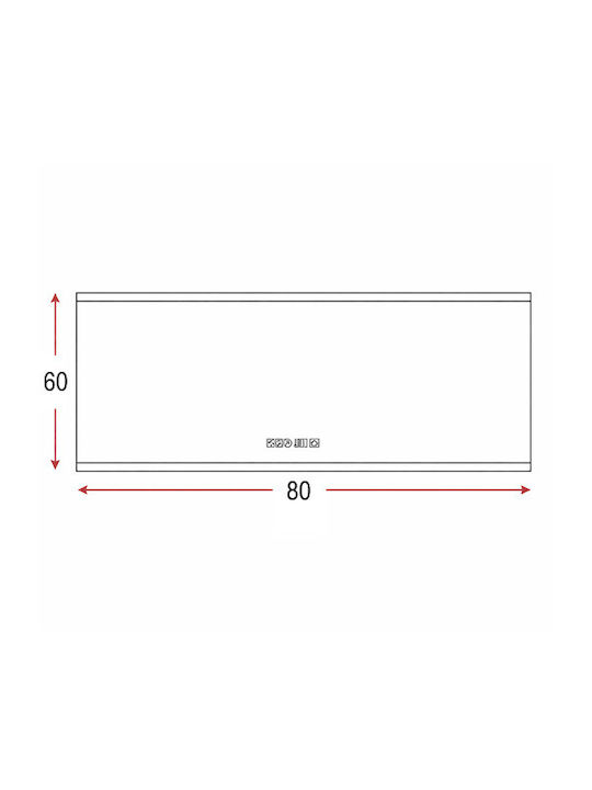Καθρεφτης Μπανιου Led Αφης Ενδειξη Ωρας Mirrorlux Narcissus S-4538 Διπλος Ορθογωνιος 600x800mm