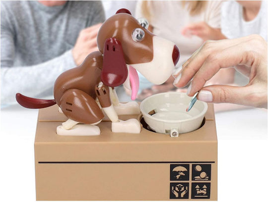 Interactive Coin Money Box Dog Thief Batteries Piggy Bank 15x8x15 Cm Aria Trade