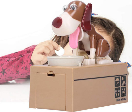 Interactive Coin Money Box Dog Thief Batteries Piggy Bank 15x8x15 Cm Aria Trade