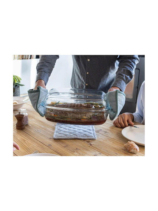 Pyrex Правоъгълен Устойчив Съд Стъклен с Капак 33x20cm