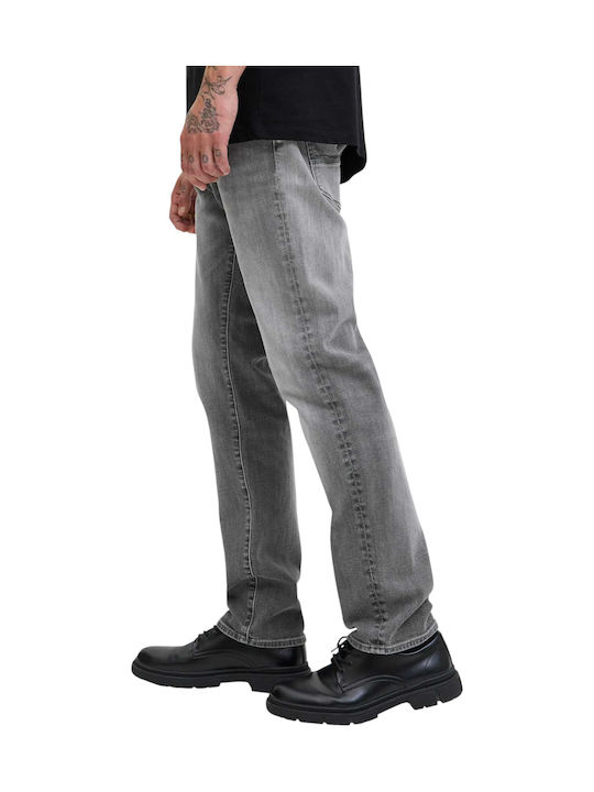 Mike Men's Elastic Jeans Pants with Regular Tapered Fit Black