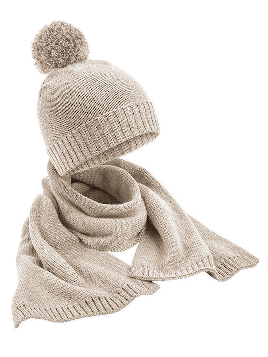 Beanie Unisex Knitted Beanie in Beige Colour
