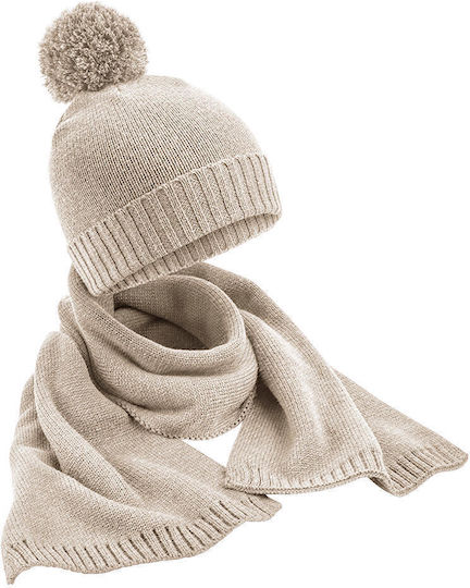 Beanie Unisex Strickmütze in Beige Farbe