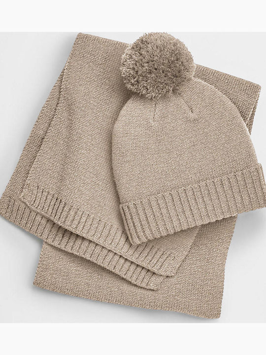 Beanie Unisex Knitted Beanie in Beige Colour