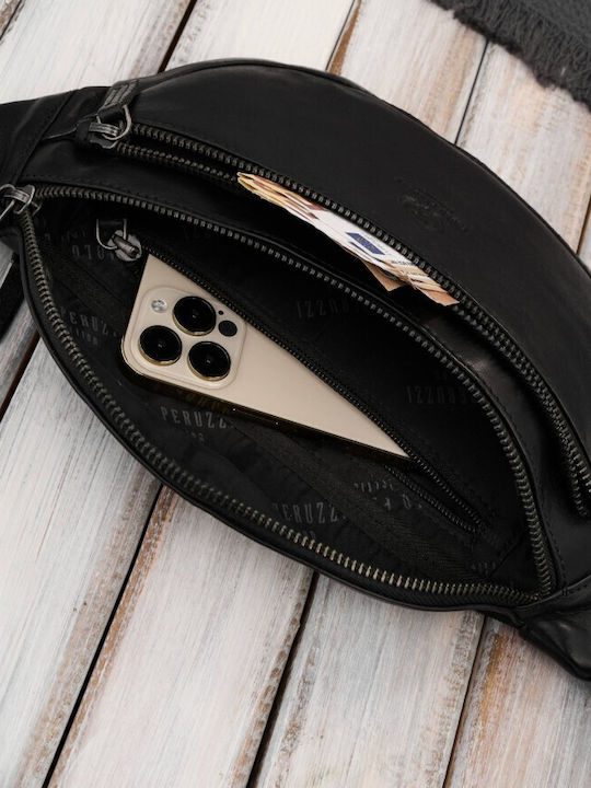 Men's Leather Bum Bag Black