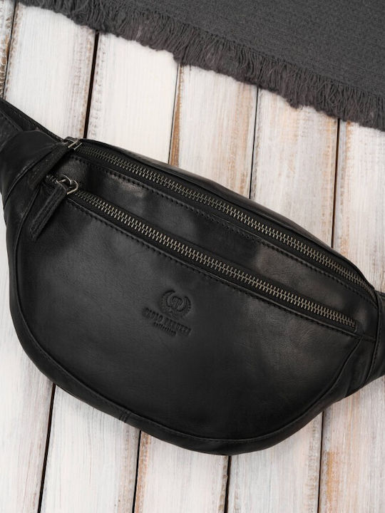 Men's Leather Bum Bag Black