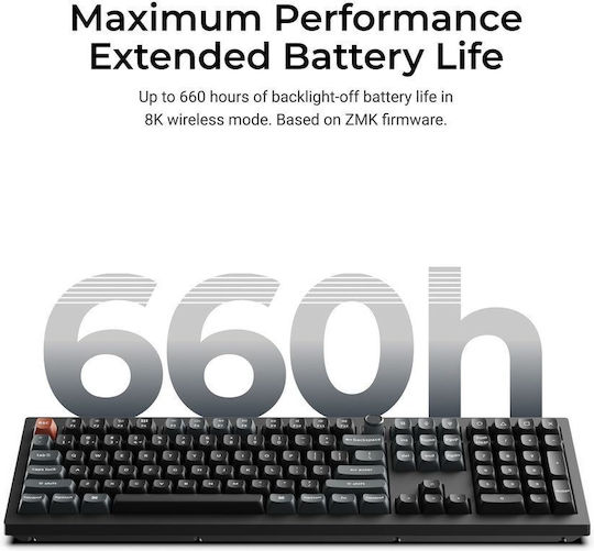 Keychron V6 Ultra 8K V6U-D3 Wireless Gaming Mechanical Keyboard with Keychron Silk POM Brown Switches and RGB Lighting English US