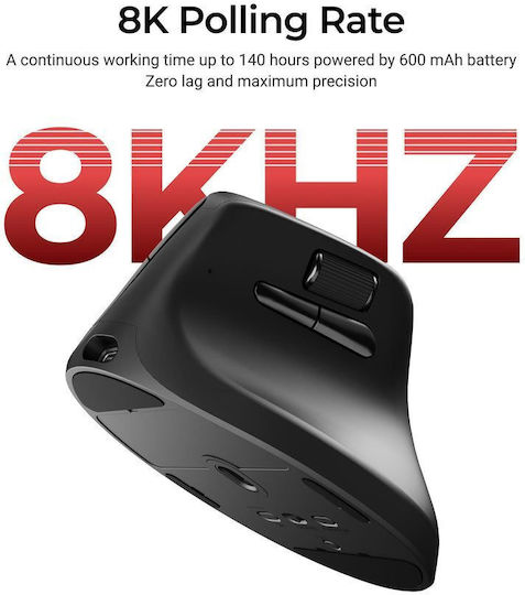 Keychron M5 M5-A23 Ασύρματο Εργονομικό Vertical Ποντίκι Μαύρο