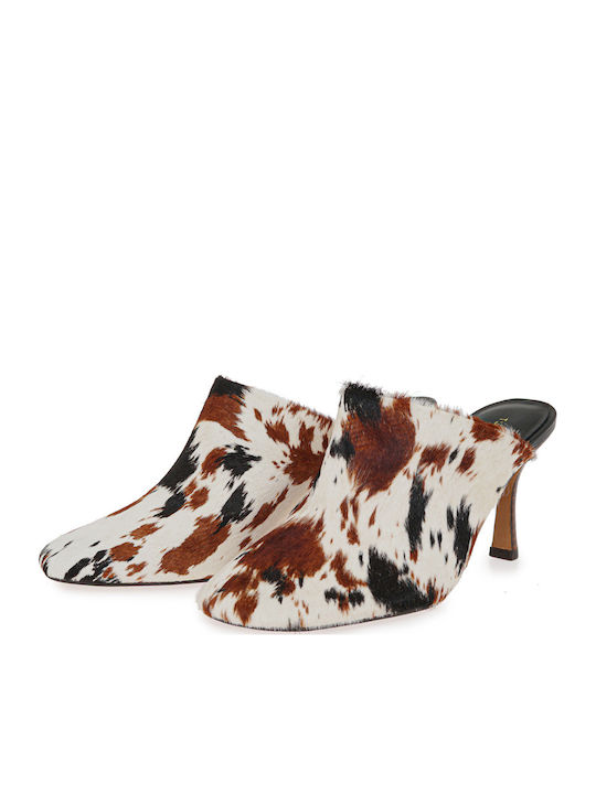 Leather Mules with High Heel