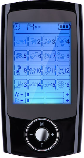 Avizar Phoenix Lcd Електростимулатор 16 Режима Множество Електроди Бързо Облекчение Черен