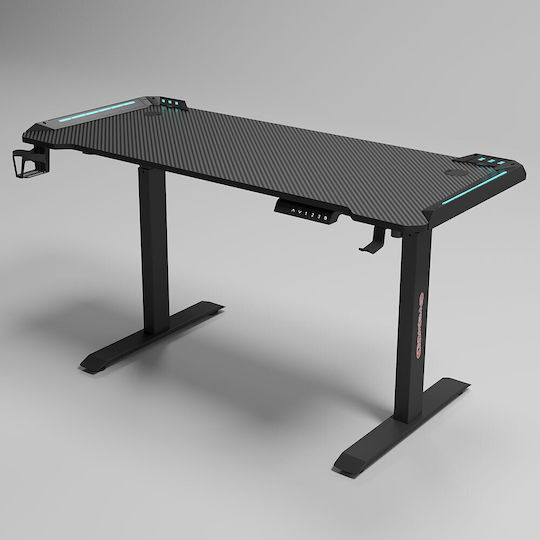 Γραφείο Gaming με Ρυθμιζόμενο Ύψος & LED 120x60x72εκ. Black
