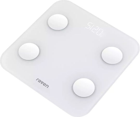 Raven Smart Scale 180kg with Bluetooth White