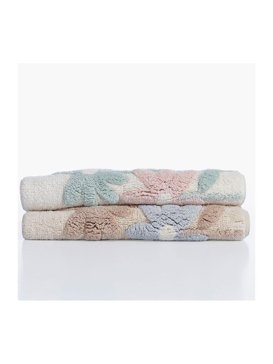 Nef-Nef Homeware Σετ Πατάκια Μπάνιου Βαμβακερό Dreamel Ecru 50x80εκ.
