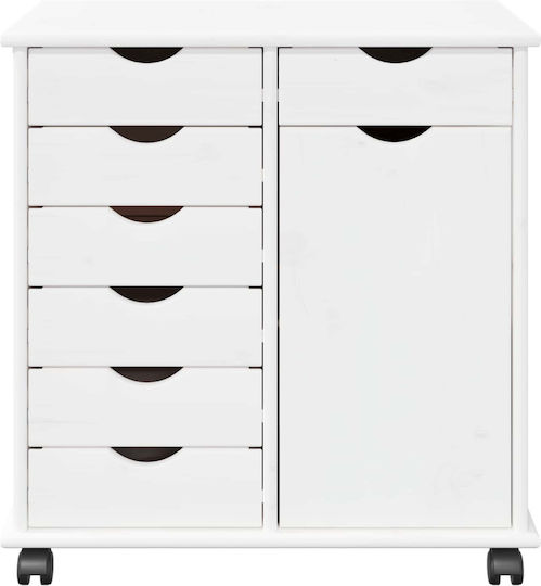 Office Drawer Made of Solid Wood Natural 63.5x39x65.5cm