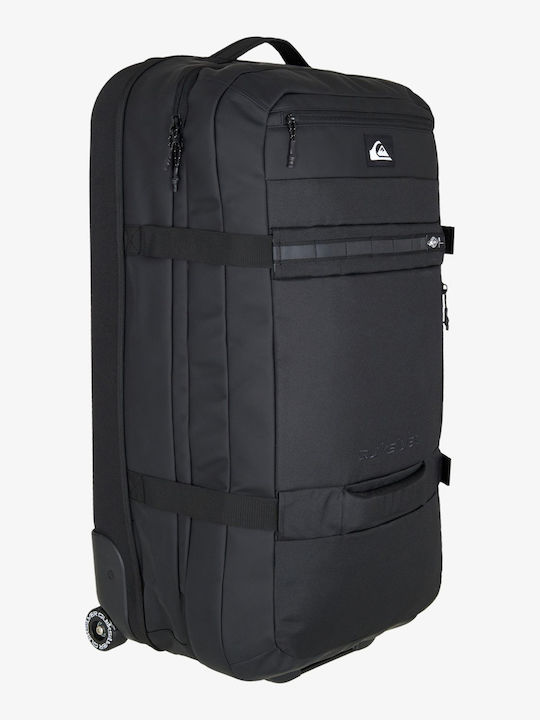 Quiksilver Check In Lug Mare Valiză De Călătorie Textilă Neagră Cu 2 Roți Înălțime 80 Cm