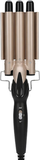 Avizar Triple Barrel Ceramic Curling Iron 70w Fast Ptc Heating Black