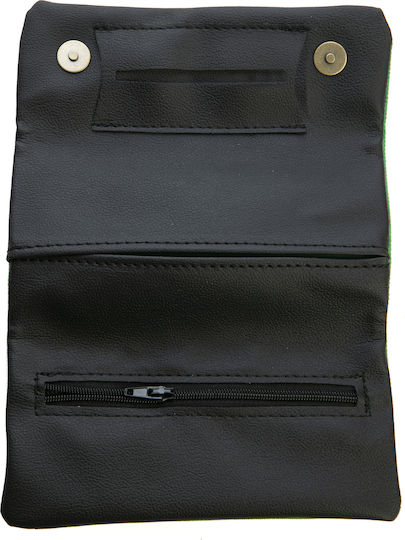 Rollit Rollit Tobacco Pouch Made of Artificial Leather Green with Button Closure 15.5x8cm