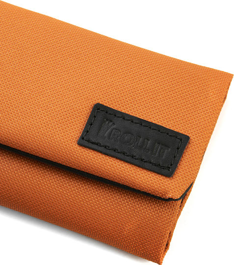 Rollit Tobacco Pouch Made of Artificial Leather Orange with Button Closure 15.5x8cm