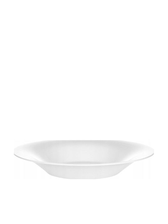 Vilde Farfurie Adâncă Din Sticlă Albă 21.5cm 6 Bucăți