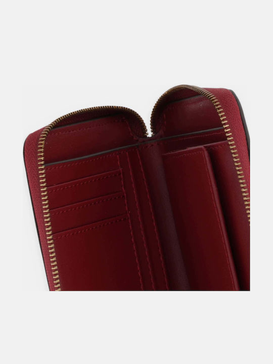 Portofel De Damă Mic Din Piele Bordeaux
