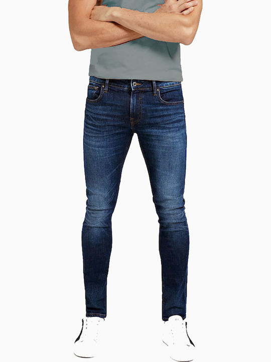 Men's Jeans Pants Elastic with Slim Fit Navy Blue