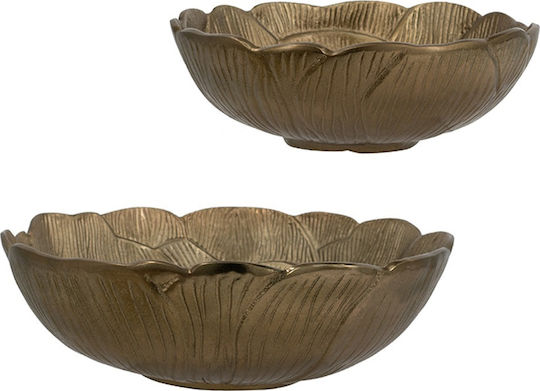 Artekko Serving Bowls Round Metal Gold 2 Pieces