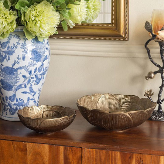 Artekko Serving Bowls Round Metal Gold 2 Pieces