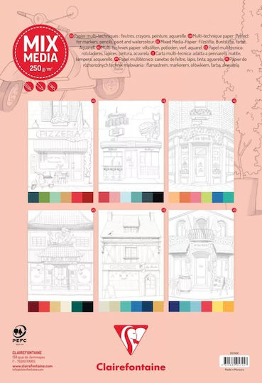 Clairefontaine Drawing Pad Odelia Pizzeria A4 20 Sheets