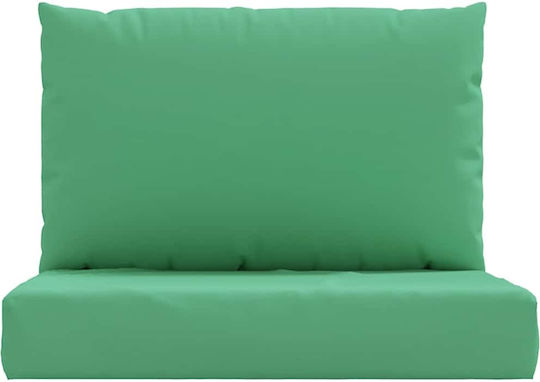 vidaXL Waterproof Sofa Cushion Palette with Backrest Green 2pcs 60x38cm
