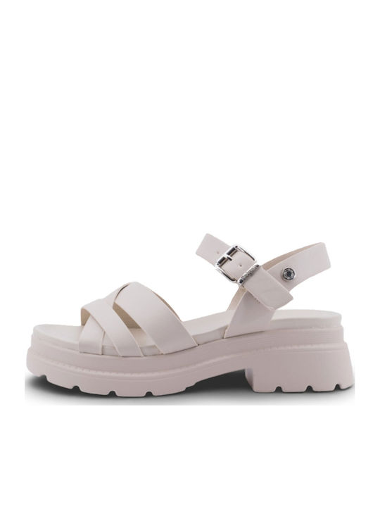 Γυναικεία Σανδάλια Flatforms Εκρού
