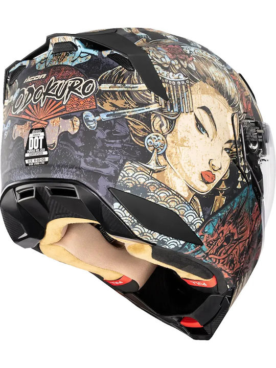 Icon Threshold Odokuro Motorcycle Helmet Flip-Up ECE 22.06 with Sun Visor