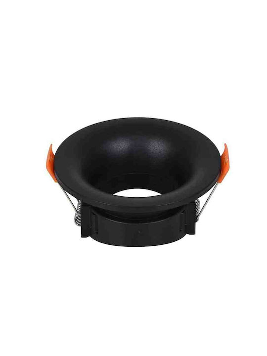 Adeleq Round Metallic Recessed Spot with Socket GU10 Black 8.6x8.6cm. 1pcs