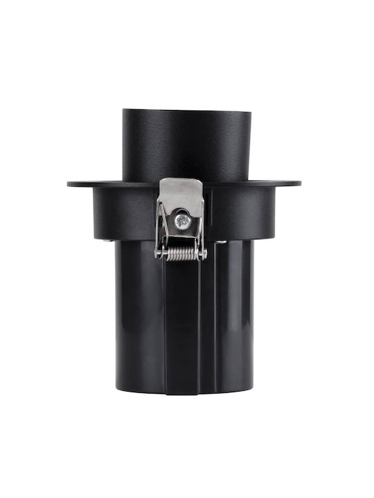 GloboStar Round Metallic Recessed Spot with Integrated LED and Warm White Light Black 9x9cm. 1pcs