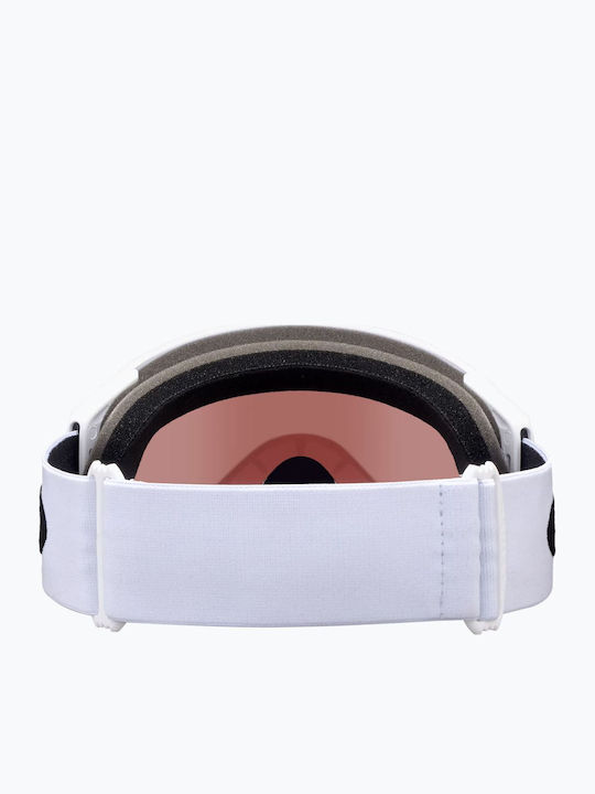 Oakley Mască de Schi & Snowboard pentru Adulți Albă cu Lentilă Fumurie / Fotocromatică / Polarizată Roz