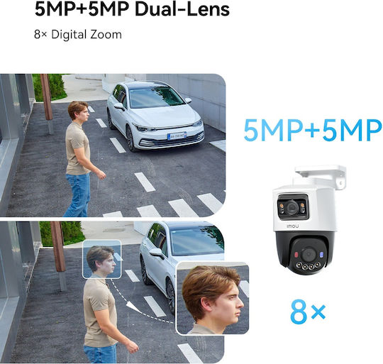 Imou IPC-PS70FP-10M0 IP Dual Überwachungskameras 5+5MP Wasserdicht mit Mikrofon und Objektivgröße 3.6mm