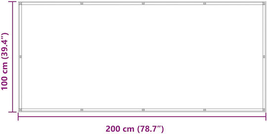 vidaXL Rectangular Shade Divider Orange 1x2x2m