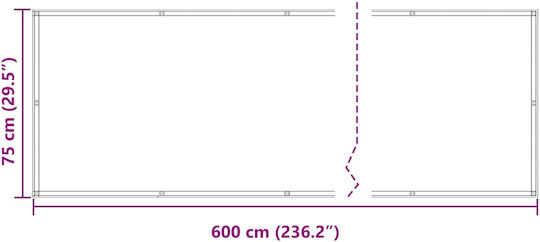 vidaXL Rechteckiger Veranda-Teiler Burgundisch mit PU-Beschichtung 0,75x6m