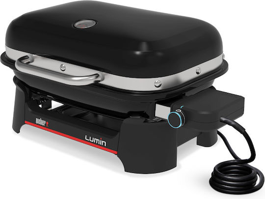 Weber Lumin Compact Tabletop Electric Grill Grate 2200W with Lid and Adjustable Thermostat 43x28.5cm