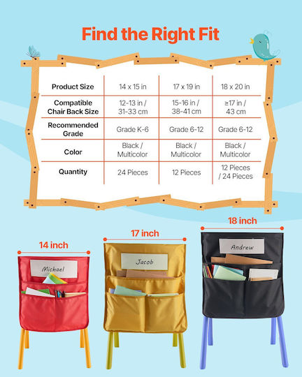 Vevor Classroom Seat 24pcs 14x15cm