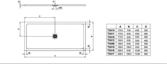 Ideal Standard Ultra Flat S+ Rectangulară Ceramică Duș 170x70cm Albă