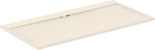 Ideal Standard Rectangular Ceramic Shower Beige Ultra Flat S I.life 160x90x3cm