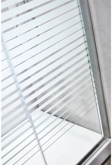 Tema Ορθογώνια Inox Ντουζιέρα 80x120cm GLASS STONE WHITE