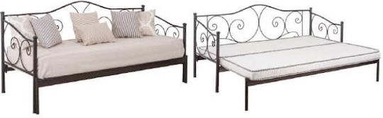 Juliet Kinderbett mit Stoff Grau mit Lattenrost & Matratze 75x200cm